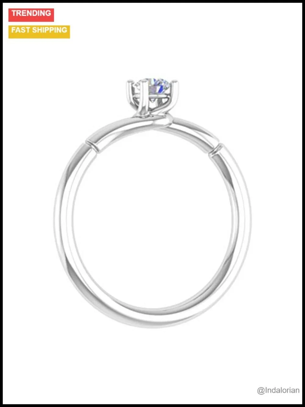 1/4 Carat Diamond Solitaire Engagement Ring Band in 10K Gold
